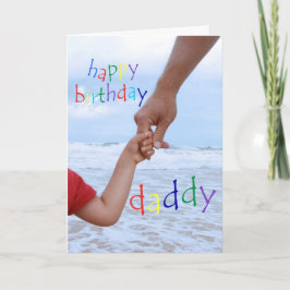 Tarjeta Feliz cumpleaños papá-hombre sosteniendo la mano d