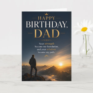 Tarjeta Feliz Cumpleaños Papá, Montaña Inspiradora