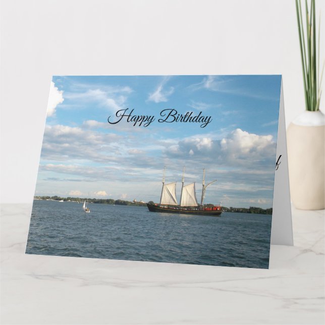 Tarjeta Feliz Cumpleaños Papá Navegando (Anverso)