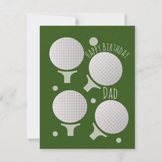 Tarjeta Feliz Cumpleaños Papá Padre Abuelo Golf (Anverso)