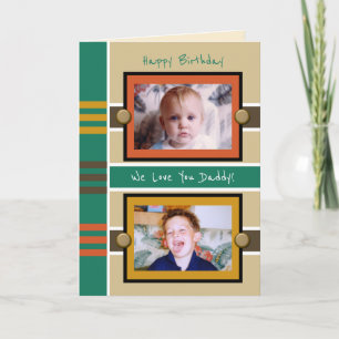 Tarjeta Feliz cumpleaños papá papá saludo de foto verde ma