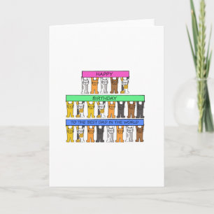 Tarjeta Feliz cumpleaños, papá Personalizado gatos con pan