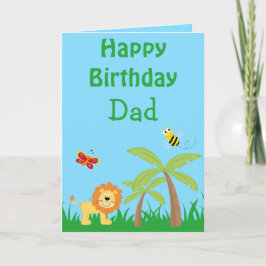 Tarjeta Feliz cumpleaños papá Safari León Tu foto dentro