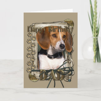 Tarjeta Feliz cumpleaños - Papas de piedra - Beagle - papá