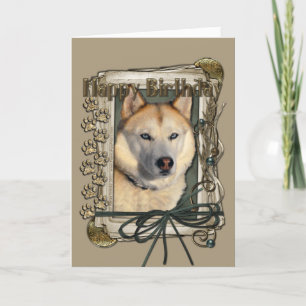 Tarjeta Feliz cumpleaños - Papas de piedra - Cobre Husky S