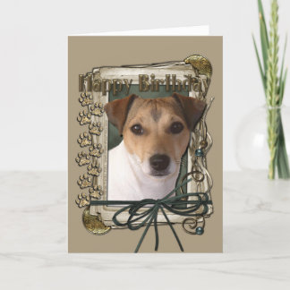 Tarjeta Feliz cumpleaños - Papas de piedra - Jack Russell