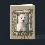 Tarjeta Feliz cumpleaños - Papas de piedra - Westie - papá<br><div class="desc">¡Qué podría decir Feliz Cumpleaños mejor que este Perro Terrier de las Tierras Altas Occidentales ayudándote a celebrar! ¿Cómo disfrutarías un día con tus amigos y sus bebés de piel? Tómate un día divertido y gana un regalo GRATIS. Elige una cita y un área en tu casa donde pueda configurar...</div>