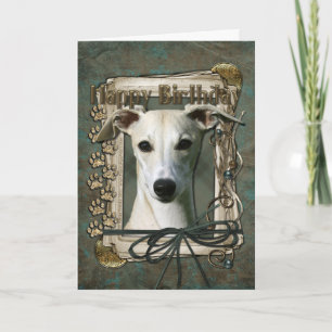 Tarjeta Feliz cumpleaños - Papas de piedra - Whippet