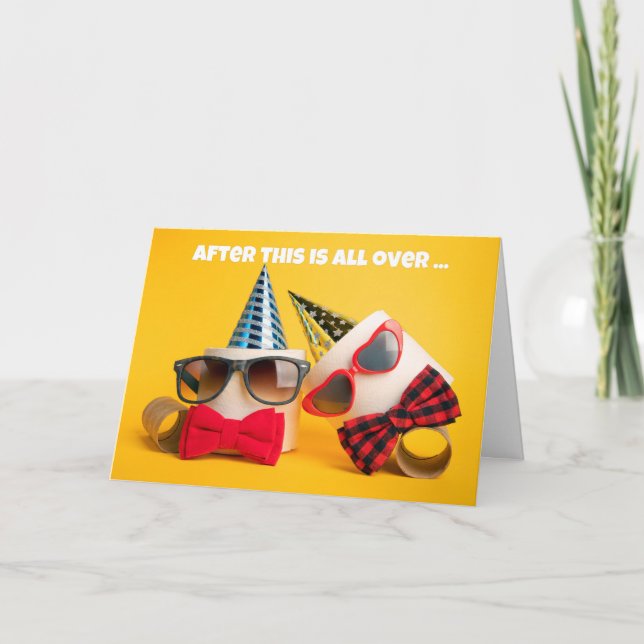 Tarjeta Feliz cumpleaños papel higiénico Coronavirus Humor (Anverso)