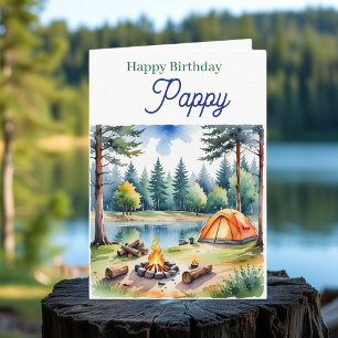 Tarjeta Feliz cumpleaños Pappy   Poema de campamento