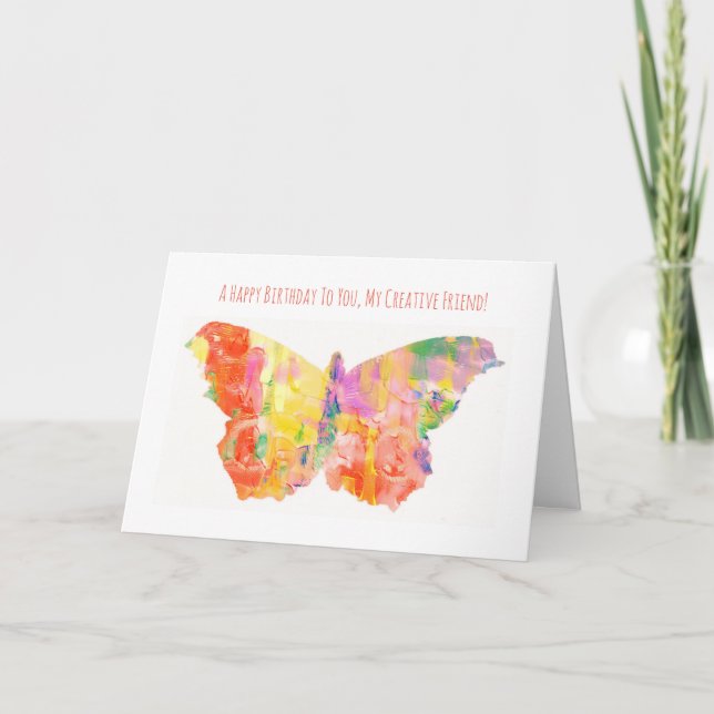 Tarjeta Feliz Cumpleaños Para Artista Creativo Amigo (Anverso)