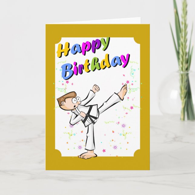 Tarjeta Feliz cumpleaños para el combatiente valiente del (Anverso)
