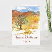 Feliz Cumpleaños Para El Paisaje Del Desierto Otoñ