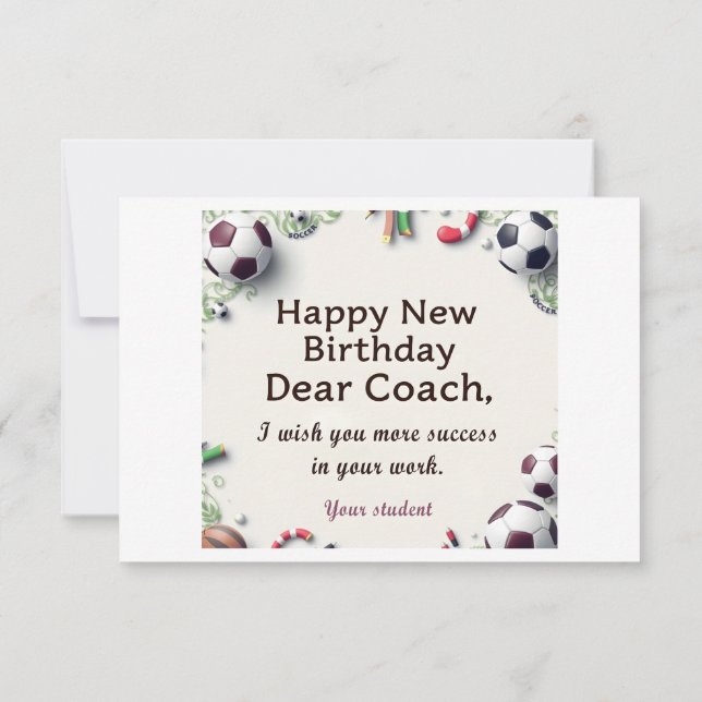 Tarjeta Feliz Cumpleaños Para Entrenador (Reverso)