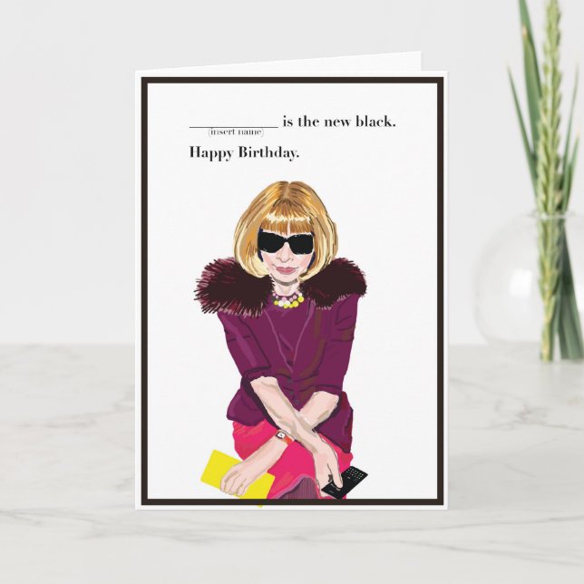 Tarjeta Feliz cumpleaños para la Moda (Anverso)
