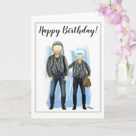 Tarjeta Feliz cumpleaños para los abuelos de los motocicli