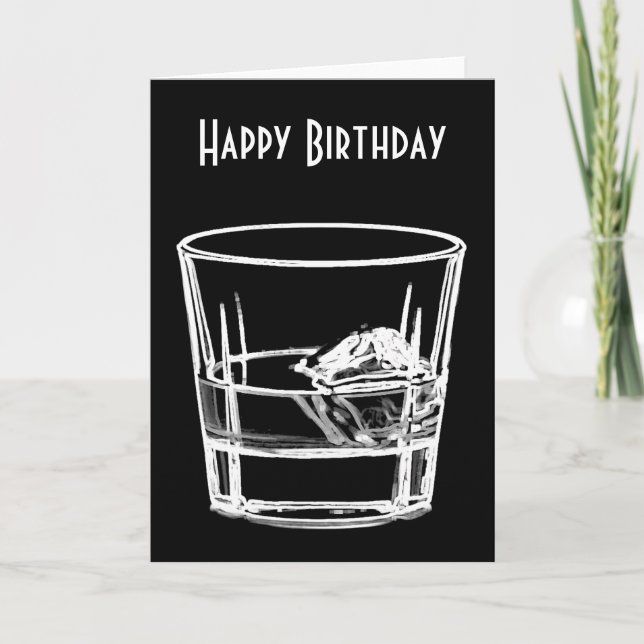 Tarjeta Feliz cumpleaños para los amantes del whisky (Anverso)