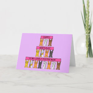 Tarjeta Feliz cumpleaños para mamá Personalizados gatos