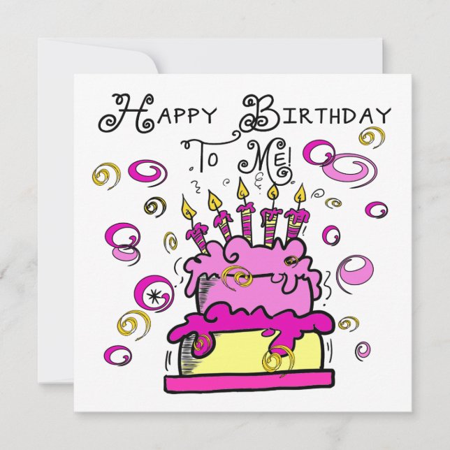 Tarjeta Feliz cumpleaños para mí (Anverso)