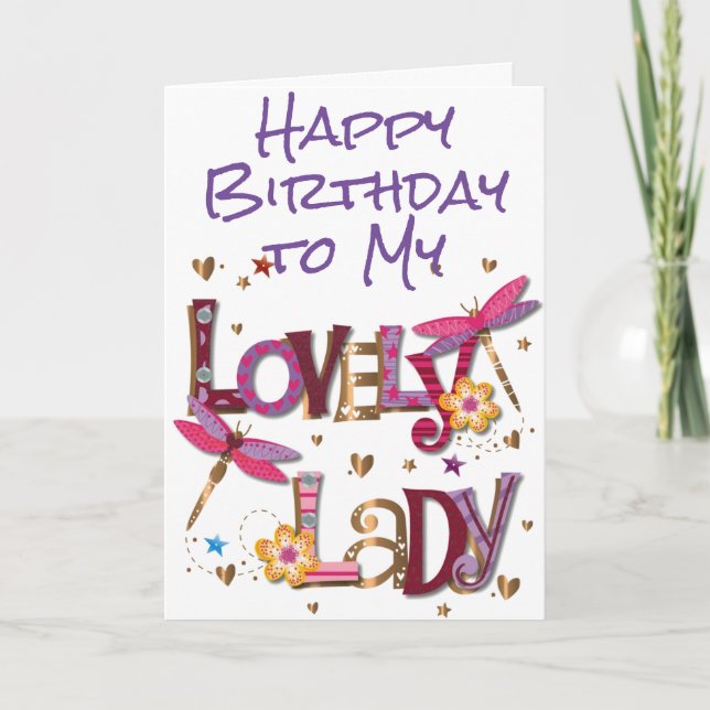 TARJETA FELIZ CUMPLEAÑOS PARA MI AMABLE SEÑORA (Anverso)