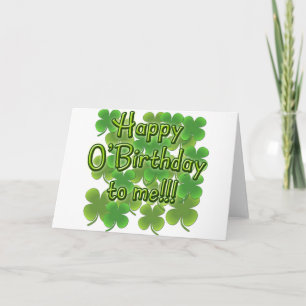 Tarjeta Feliz cumpleaños para mí con Shamrock