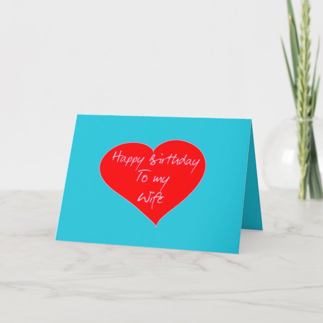 Tarjeta Feliz Cumpleaños Para Mi Esposa | Corazón de Moda  (Anverso)