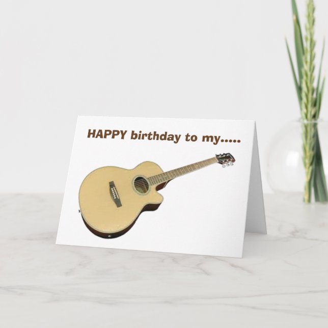 TARJETA FELIZ CUMPLEAÑOS PARA MI "GUITARISTA" FAVORITO (Anverso)