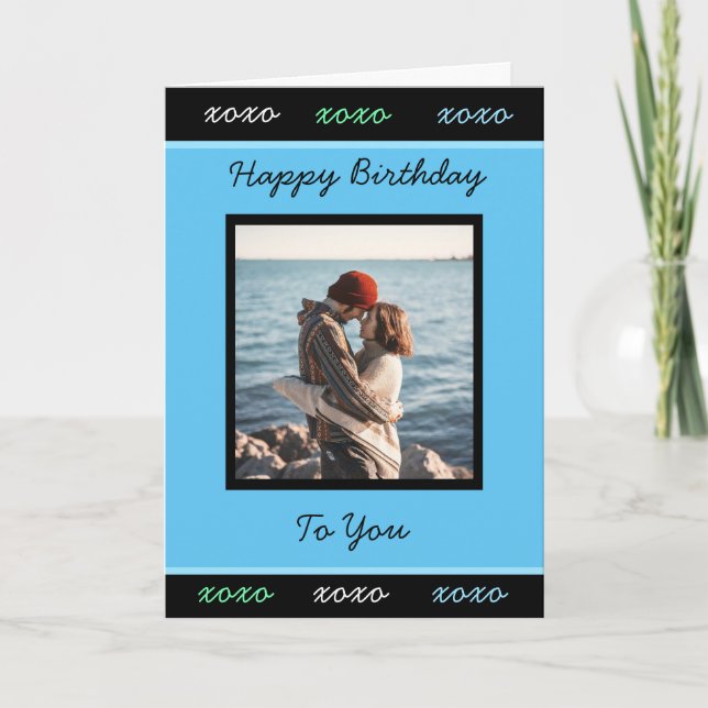 Tarjeta Feliz cumpleaños para que agregues tu foto (Anverso)