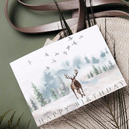 Tarjeta Feliz cumpleaños para su bosque acuático