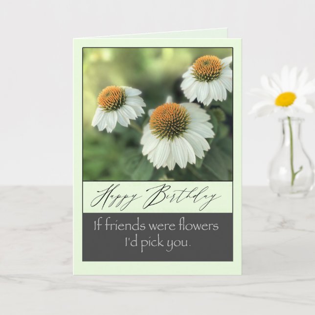 Tarjeta Feliz cumpleaños para un amigo bonito con flores b (Planta pequeña)