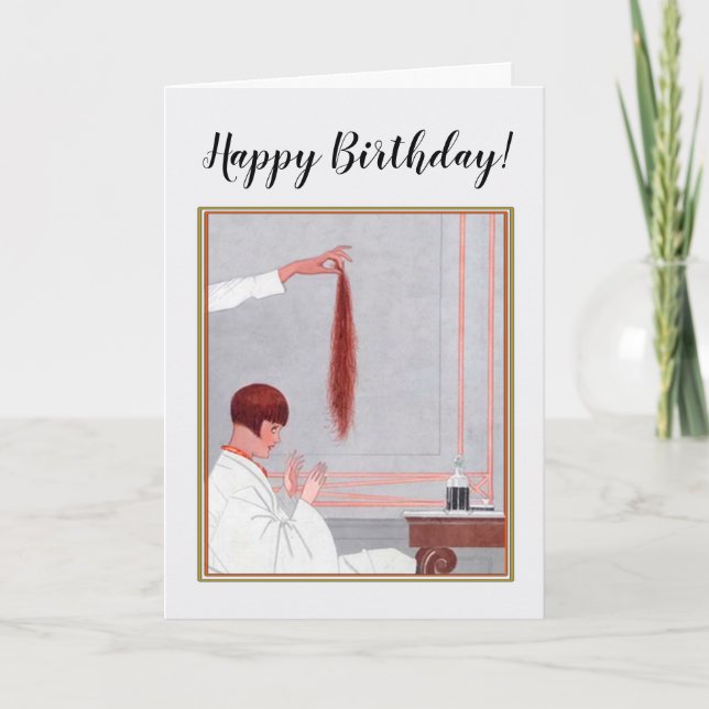 Tarjeta Feliz cumpleaños para un estilista de pelo (Anverso)