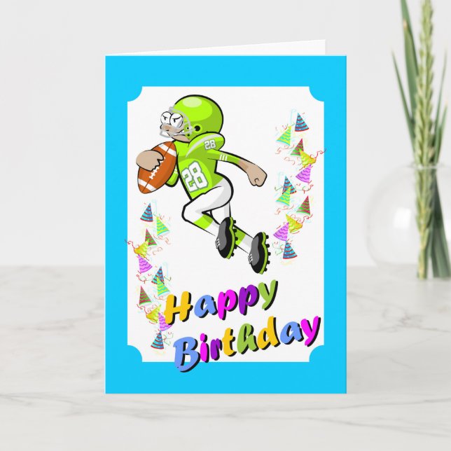 Tarjeta Feliz cumpleaños para un valiente jugador de fútbo (Anverso)