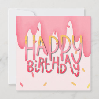 Tarjeta Feliz cumpleaños Pastel de cumpleaños