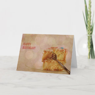 Tarjeta Feliz cumpleaños Pastel rosa de bokeh