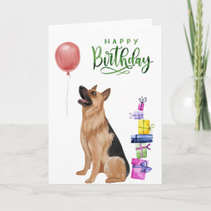 Tarjeta Feliz cumpleaños Pastor Alemán