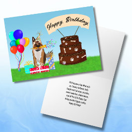 Tarjeta Feliz Cumpleaños Pastor Alemán con Tarta