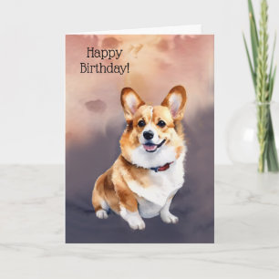 Tarjeta Feliz cumpleaños Pembroke Corgi Dog Card