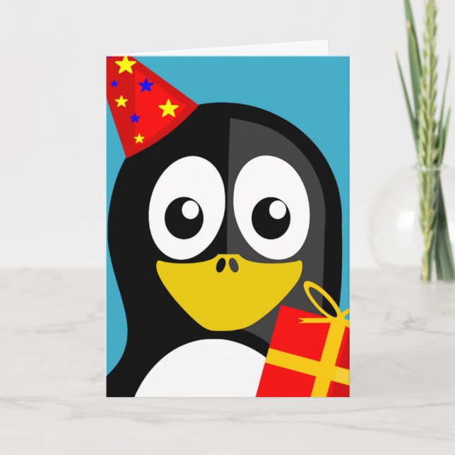 TARJETA "FELIZ CUMPLEAÑOS" PENGUIN (Anverso)