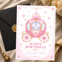 Feliz cumpleaños pequeño carruaje de princesa