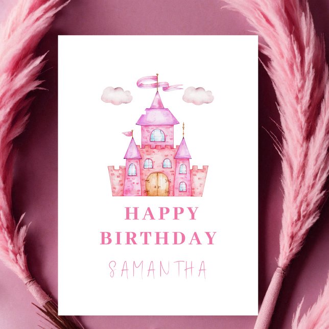Tarjeta Feliz cumpleaños pequeño castillo de princesa (Subido por el creador)