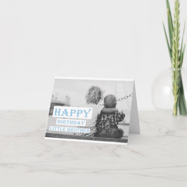 Tarjeta Feliz cumpleaños pequeño hermano (Anverso)