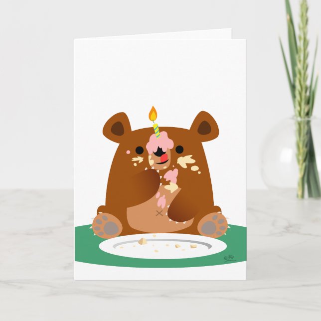 Tarjeta ¡Feliz cumpleaños, pequeño oso! (Anverso)
