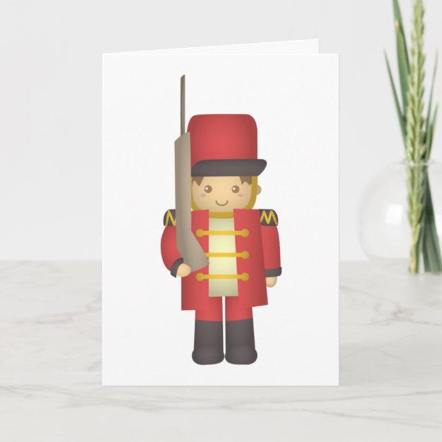 Tarjeta Feliz cumpleaños, pequeño soldado lindo (Anverso)