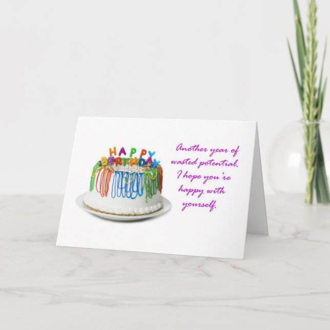 Tarjeta Feliz cumpleaños, perdedor (Anverso)