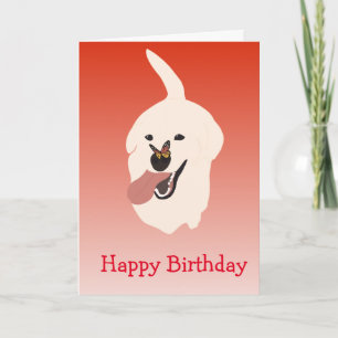 Tarjeta Feliz Cumpleaños Perrito Labrador Retriever Dorado