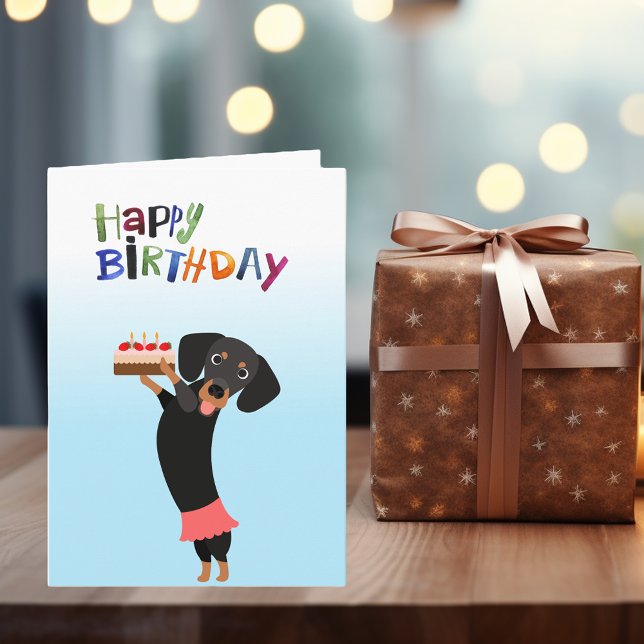 Tarjeta Feliz Cumpleaños Perrito Lindo con Torta (Subido por el creador)