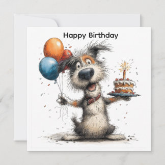 Tarjeta feliz cumpleaños perro