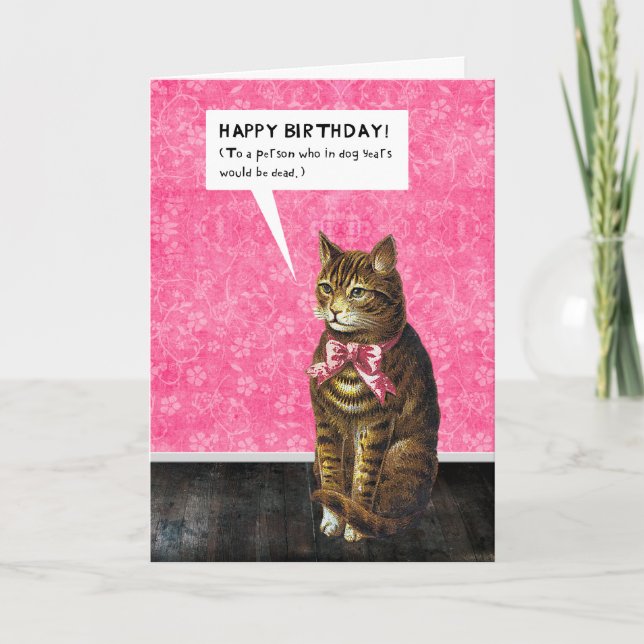 Tarjeta FELIZ CUMPLEAÑOS - Perro años muerto (Anverso)