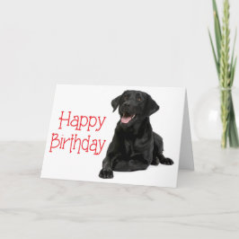 Tarjeta Feliz cumpleaños, perro cachorro negro de labrador