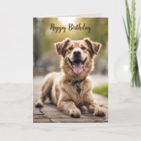 Feliz cumpleaños, perro con sonrisas